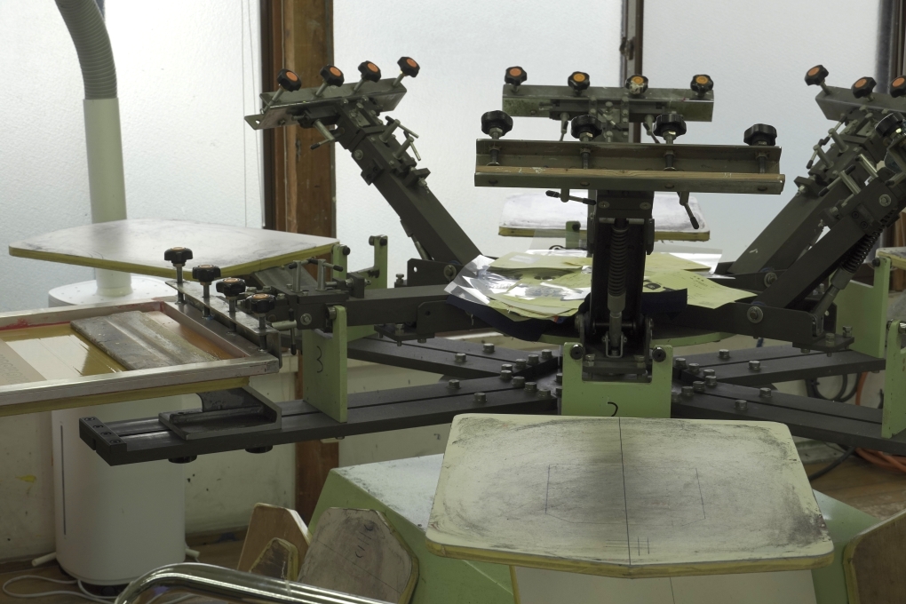 多色対応の手動式スクリーン印刷機